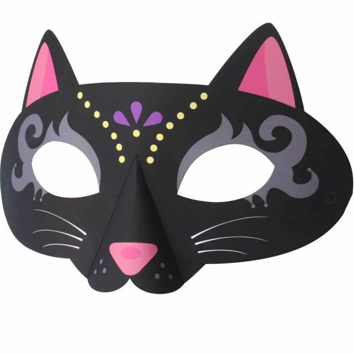 Маска кошки на голову. Маска кошки. Маска кошки для детей. Карнавальная маска кота. Бумажная маска кошки.