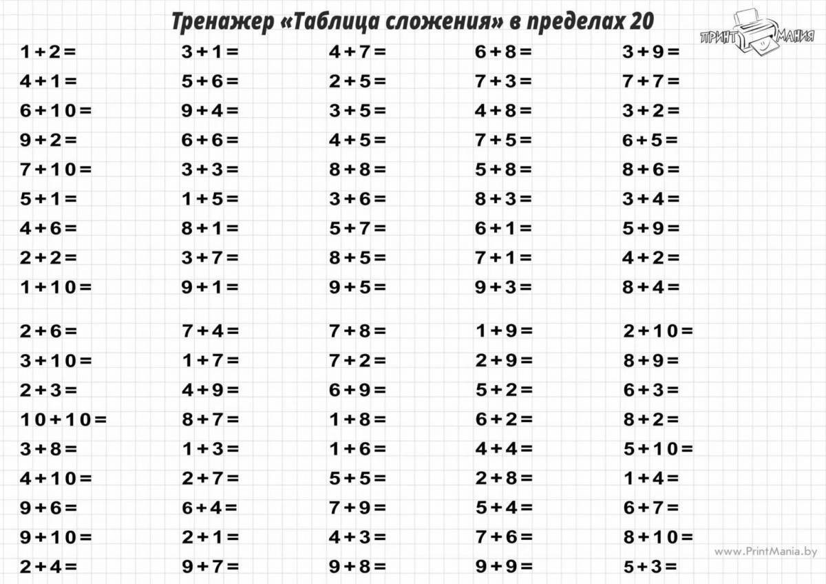 Математическая 3 класс таблица умножения и деления #23