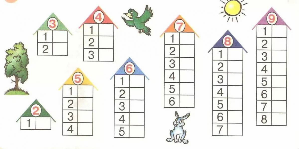Математические состав числа от 1 до 10 #12