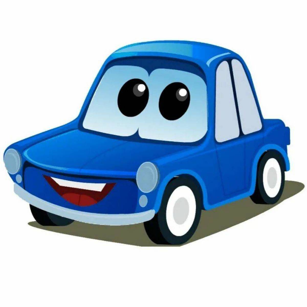 Синяя машинка для детей. Автомобиль мультяшный. Синяя машина для детей. Машинки с глазками. Машина мультяшка.