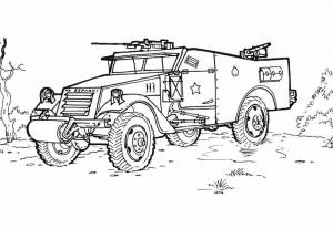 Раскраска машина военная для детей #13 #388135