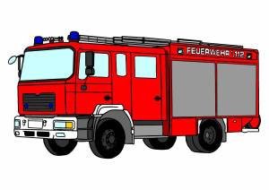 Раскраска машина пожарная для детей 2 3 лет #15 #388978