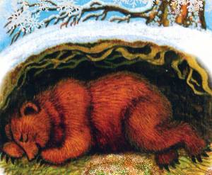 Раскраска медведь в берлоге для детей #4 #392172