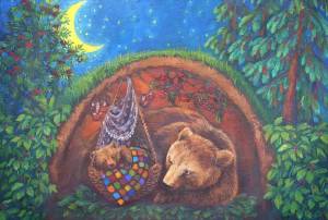 Раскраска медведь в берлоге для детей #9 #392177