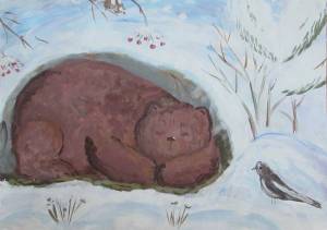 Раскраска медведь в берлоге для детей #18 #392186