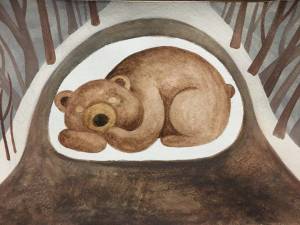Раскраска медведь в берлоге для детей 2 3 лет #15 #392222