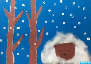 Раскраска медведь в берлоге для детей 2 3 лет #26 #392233