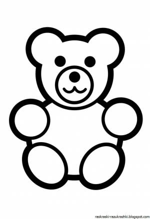 Раскраска медведь для детей 2 3 лет #4 #392289