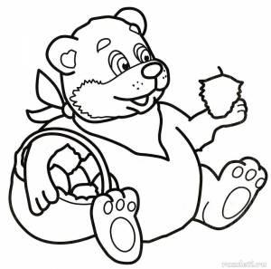 Раскраска медведь для детей для 3 лет #22 #392417