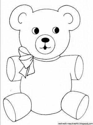 Раскраска медведь для детей для 3 лет #29 #392424