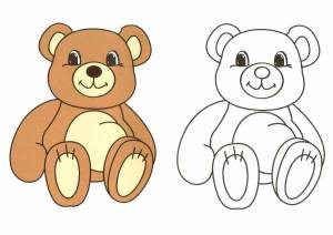 Раскраска медведь для детей для 3 лет #34 #392429