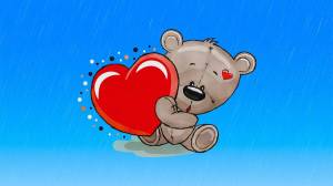 Раскраска медведь с сердечком #1 #392540