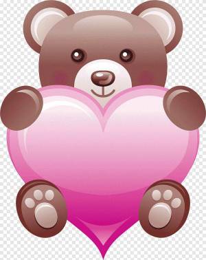 Раскраска медведь с сердечком #7 #392546