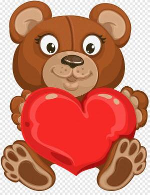 Раскраска медведь с сердечком #9 #392548