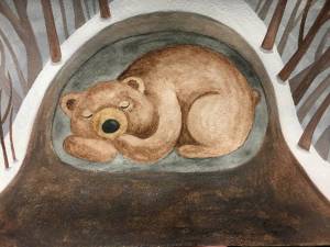Раскраска медведь спит в берлоге #3 #392655