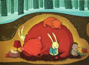 Раскраска медведь спит в берлоге для детей #32 #392723
