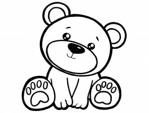Раскраска медвежонок для детей 3 4 лет #10 #392889