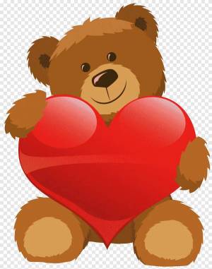Раскраска медвежонок с сердечком #4 #393000