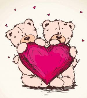 Раскраска медвежонок с сердечком #25 #393021