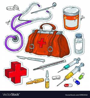 Раскраска медицинские инструменты для детей #32 #393180