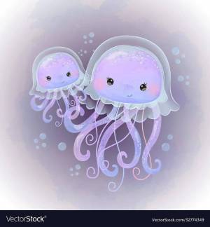 Раскраска медуза для детей #11 #393300