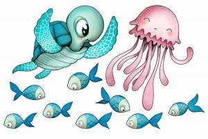 Раскраска медуза для детей #28 #393317