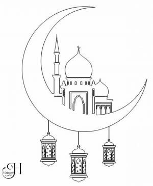 Раскраска мечеть для детей #26 #394912