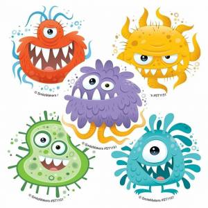 Раскраска микробы и бактерии для детей #33 #395459