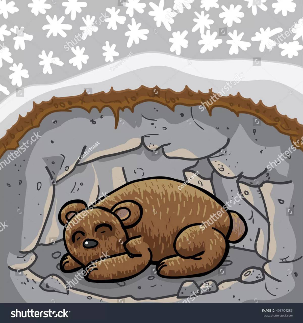 Медведь спит в берлоге для детей #37